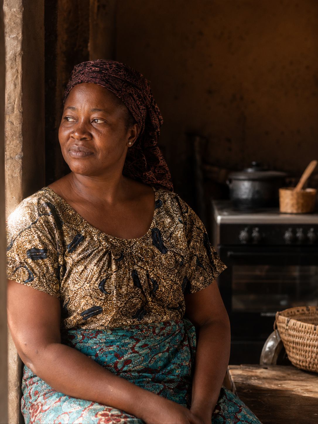 Amaka in her kitchen